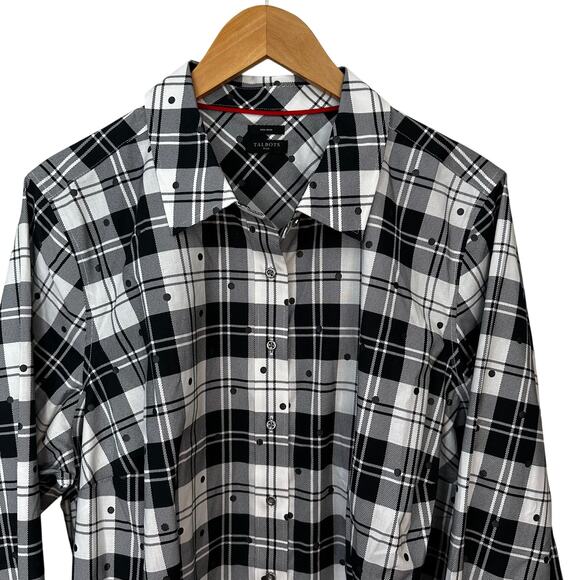 Talbots Plus Button Up Shirt Womens Plus Size 2X Black White Career Work Office - Picture 4 of 8